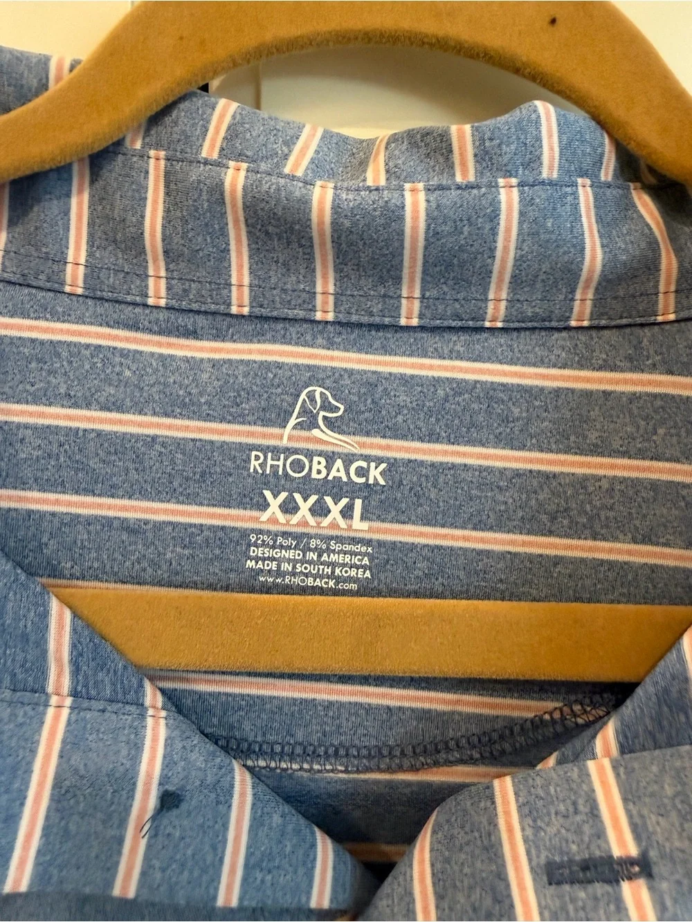 Rhoback The Birdie Stripe Polo Shirt Men's 3X - Picture 3 of 7